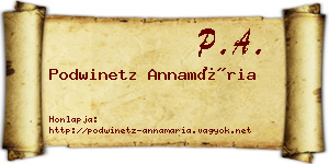 Podwinetz Annamária névjegykártya